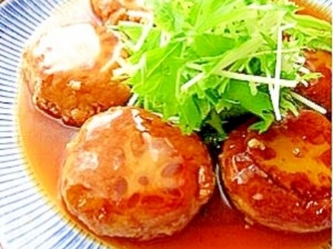 豆腐バーグの蓮根挟み焼き～だしあんかけ～